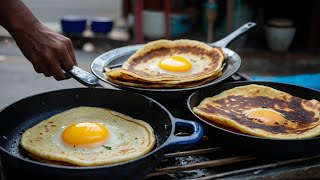 Delicious Thai Street Pancakes ROTI with eggs. Can't Stop Eating this