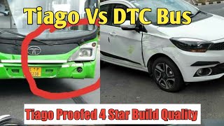Tata Tiago Vs DTC Bus Accident in Delhi II Tiago Proofed 4 Star Build Quality I MotoWheelz India