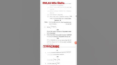 RMLAU MSc Maths Advanced Real Analysis and Measure Theory PYP #spiritualextremity  shorts #rmlau