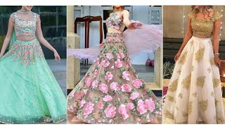 Top 20 Latest Lehenga Choli Designs 2019 // Net Party Wear Lehenga screenshot 3