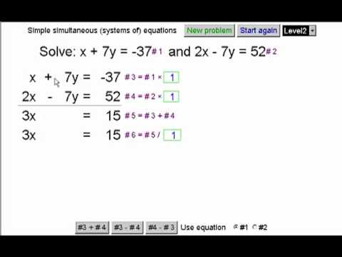simultaneous linear equations in two variables examples