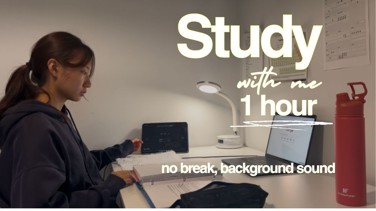 1 HOUR STUDY WITH ME |Mid term exam prep| no break, Background noise, no editing