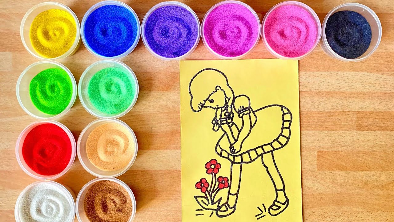 Sand Painting Cute Little Girl/Sand Art