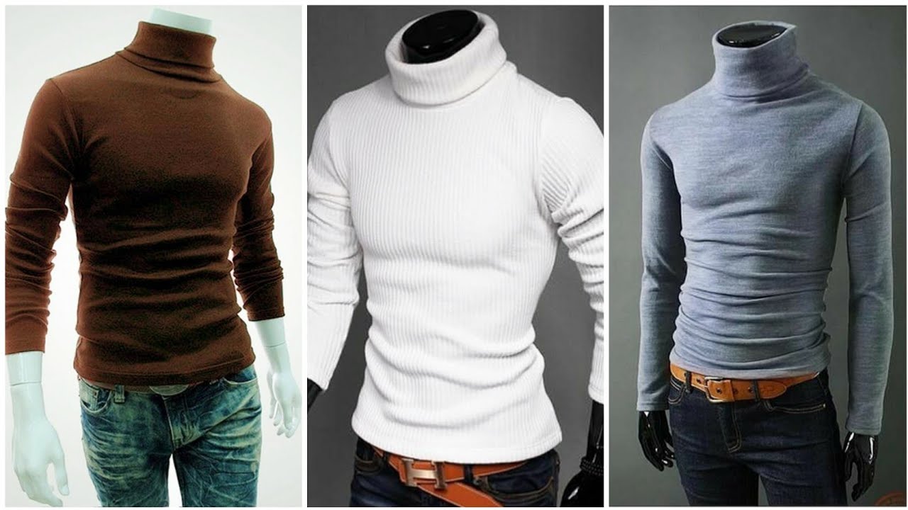 Best men winter high-neck sweater's design || Long sleeve casual high ...