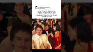 Timothée Chalamet looking exhausted seated beside Kylie Jenner at 2026 oscars #timotheechalamet