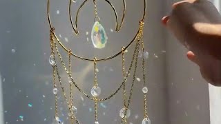 Wind Chime Moon Hanging Crystal Sun Catcher
