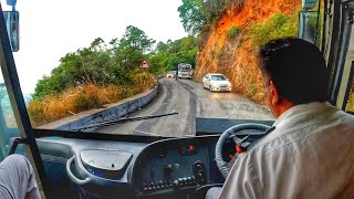 VOLVO BUS DRIVING through dangerous and narrow ghat road 😮