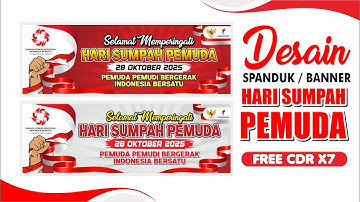 GRATIS! 2 TEMPLATE SPANDUK / BANNER HARI SUMPAH PEMUDA 2024 DALAM BENTUK CDR