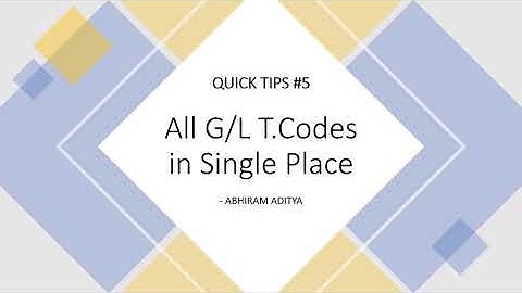 SAP S4HANA #Quicktips #5 | All SAP GL Transaction Codes at a single place | AC SAP Consulting