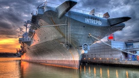 USS Intrepid CVS-11 - New York ( recorded on a mobile phone cam )