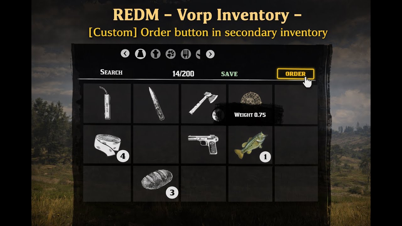 REDM - Vorp Inventory - [Custom] Order button in secondary inventory ...
