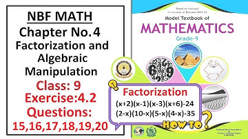 Math Class 9 (NBF) Exercise 4.2 Questions 15, 16, 17, 18, 19, 20  -  Solution – (FBISE)