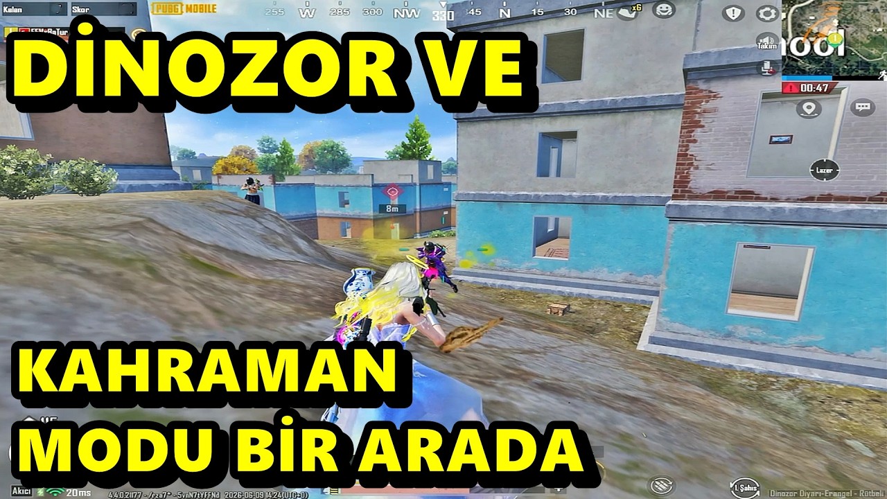 DİNOZOR VE KAHRAMAN MODU BİR ARADA ! EFSANE MAÇ BATUR GAME SOLO SQUAD PUBG MOBİLE