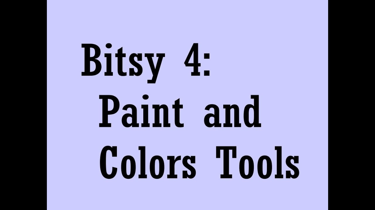 Bitsy 4: Paint and Colors Tools - YouTube