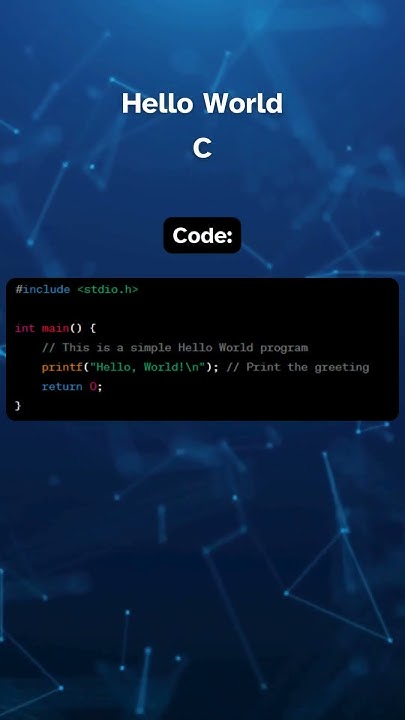 Hello World in C #helloworld #c #printing #coding #c #tutorial # ...