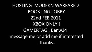 MW2 BOOSTING LOBBY