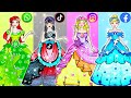 [🐾paper diy🐾] Disney Princess Social Network Blue Pink Black Dresses | Barbie In Jail Storytime