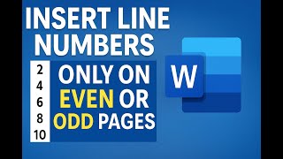 How to Insert Odd or Even Line Numbers in MS Word 🧮 | Customize Line Numbering Easily!