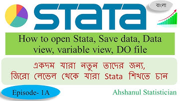 Open Stata, Save data, Data view, variable view, DO file in Stata | Bangla: Part-1A
