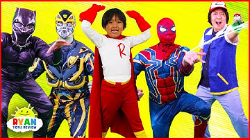 SuperHeroes Costumes Runway Show Ryan with Spiderman, Iron Man, Transformers and more!!!