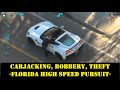 HIGH SPEED PURSUIT with Carjacker and Thief near Florida Beach (Watch from Helicopter)