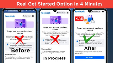facebook fake get started option your account has been locked facebook get started not showing 2024?