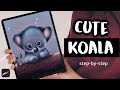 Draw a cute koala with me  easy procreate tutorial