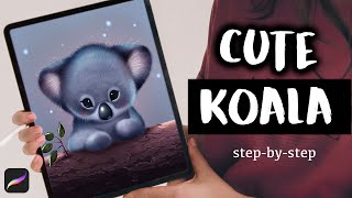 Draw a CUTE KOALA with me - Easy Procreate Tutorial screenshot 2