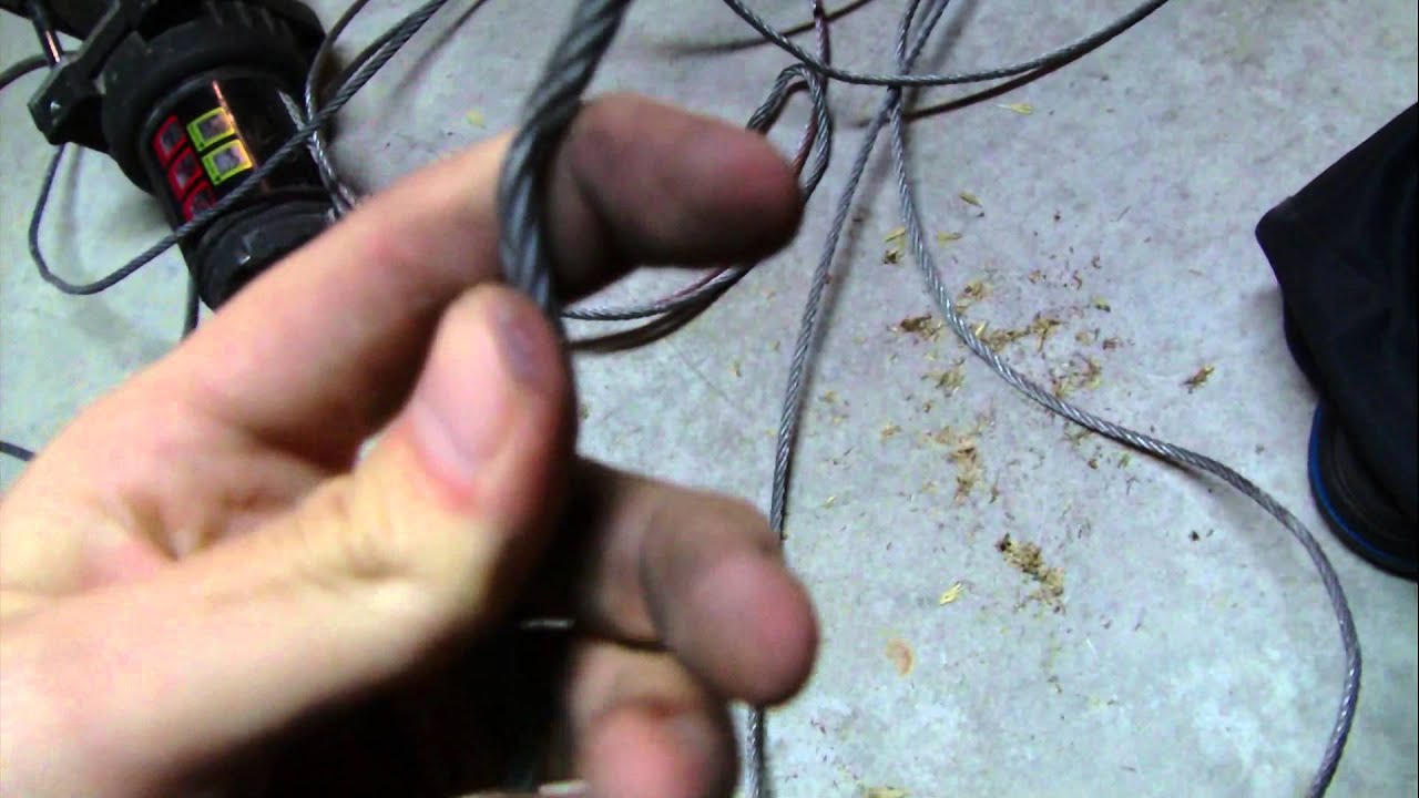 takeing the new winch cable out of the old winch.. YouTube