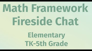 CA Math Framework Elementary Fireside Chat, From STEM-Math Unit