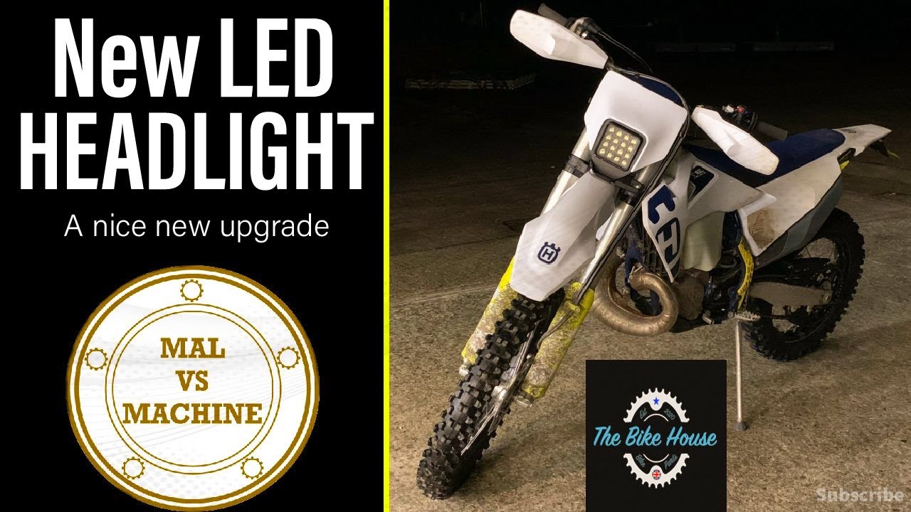 Fitting an LED headlight upgrade for Husqvarna TE300i Enduro. Bikehouse LED Replacement light.