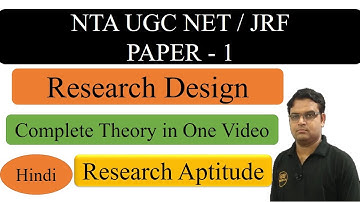 Research Design | Research Aptitude in NTA UGC NET Paper 1 | Research Methodology in UGC NET Paper 1