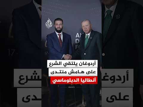 أردوغان يلتقي نظيره السوري أحمد الشرع في أنطاليا التركية