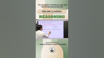 Competitive Exam Special Reasoning Series Trick | By Sagir Ahmad Sir | Sagir Ahmad Career Classes