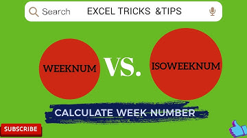 Calculate Week Number (WEEKNUM vs ISOWEEKNUM) - Excel Tricks & Tips