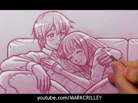 Drawing Time Lapse: "Snuggling/Cuddling" Pose - YouTube