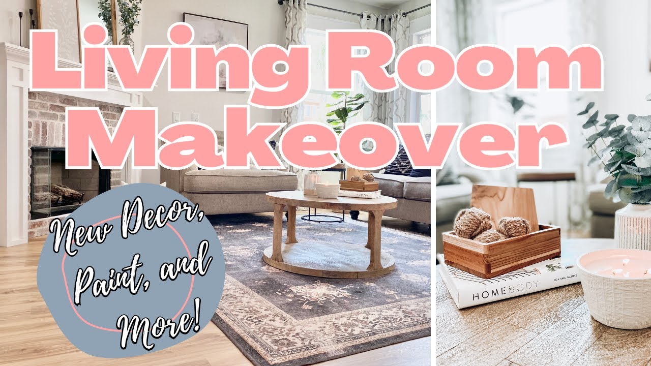 LIVING ROOM MAKEOVER | FIREPLACE REMODEL, New Paint, Decorating Ideas ...