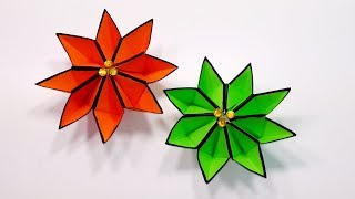 How to make simple & suitable STAR flower with paper ! Jarine's Crafty Creation