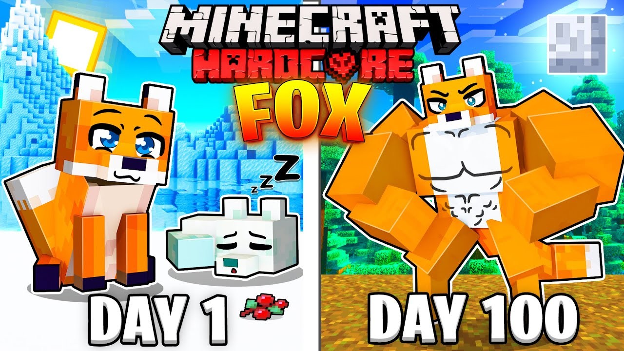 I Survived 100 Days as a FOX in HARDCORE Minecraft!