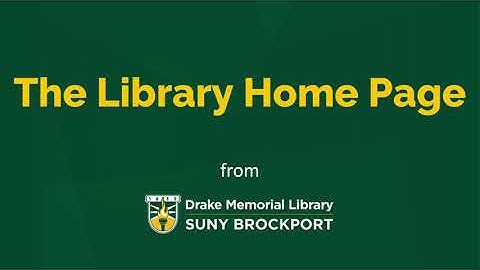 The Library Home Page