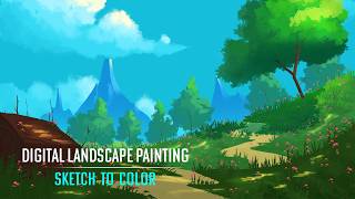 Vibrant Fantasy World Painting | Wacom Tablet Digital Art