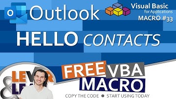 Outlook Hello Contacts | VBA Macro #33