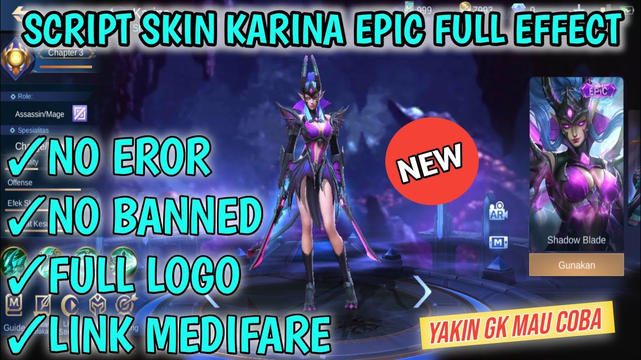 SCRIPT SKIN KARINA EPIC FULL EFFECT + SOUND + ICON - YouTube