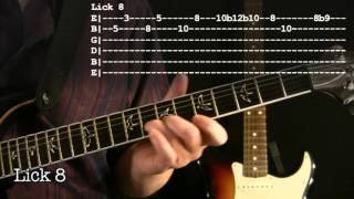 A minor blues licks lesson Intermediate