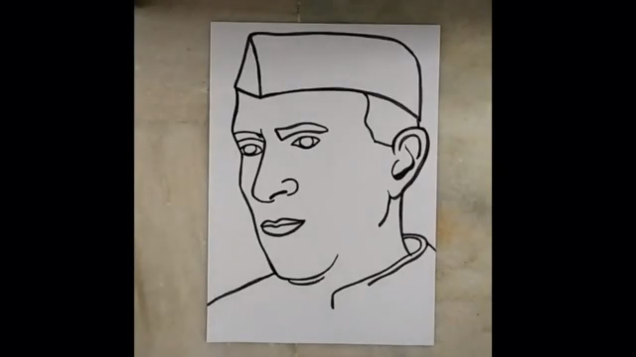 How to draw jawaharlal nehru | jawaharlal nehru drawing easy step by step -  YouTube