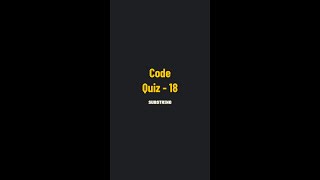 Programming Quiz - 18 | Substring