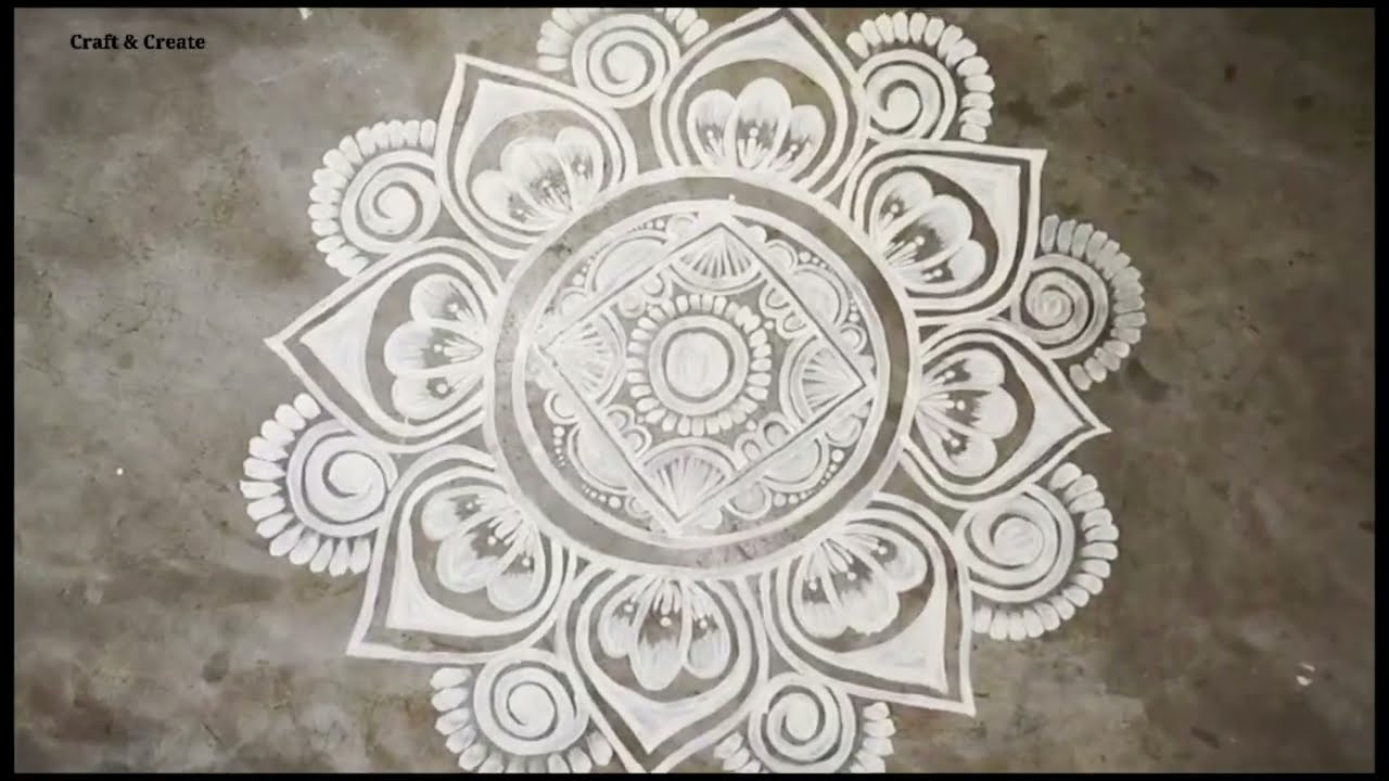 🌼Easy Bengoli Alpona Design||🏵️Round Alpona Design for Beginners||🌸Big Round Alpona Design||