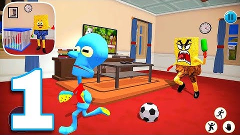 Sponge Squid Neighbor Escape 3D Gameplay Walkthrough Part 1 || Level 1 to 6 ||