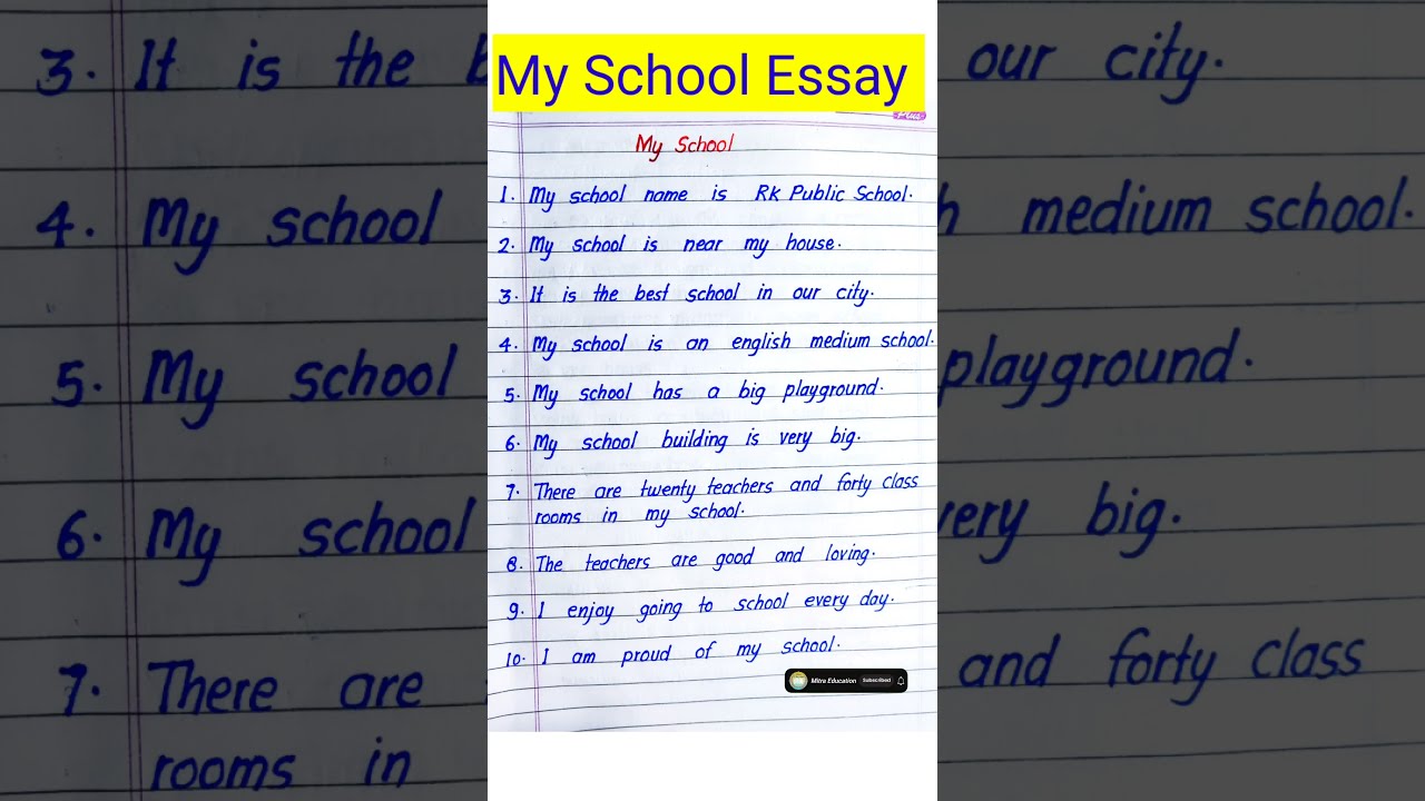 My School Essay In English 10 Lines On Essaywriting Myschoolessay