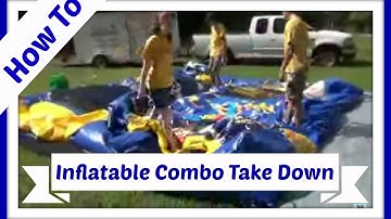 How to roll up an inflatable jump slide combo